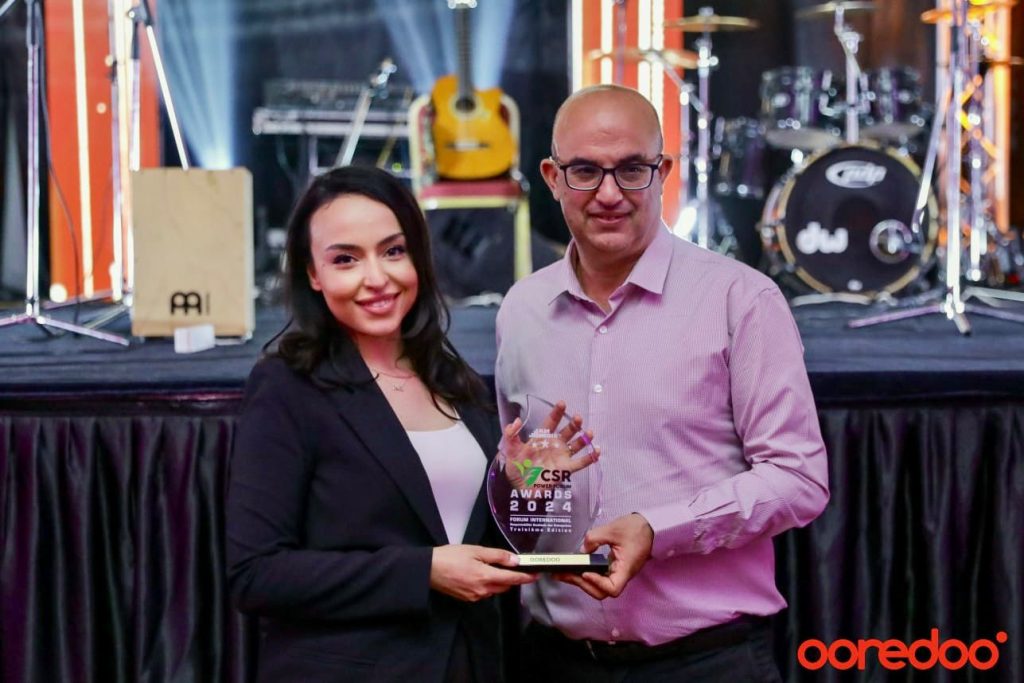 Ooredoo Tunis honoré en tant que meilleure initiative prometteuse dans le secteur des télécommunications lors de la troisième édition de CSR POWER FORUM 2024